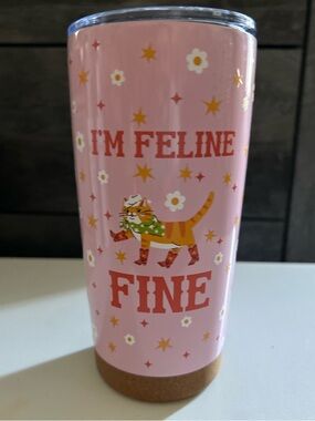 Bella Bug- Pink 'I'm Feline Fine' Cat Travel Tumbler - 20 oz
NWT